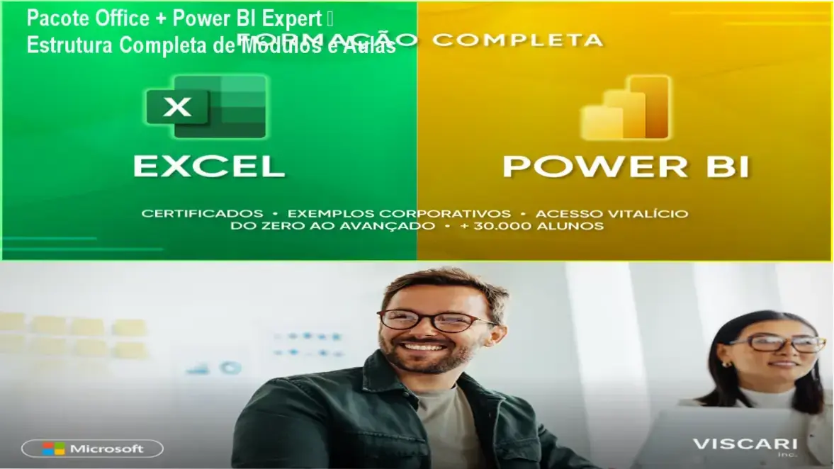 Pacote Office + Power BI Expert de Victor – módulos, aulas e conteúdo programático detalhado