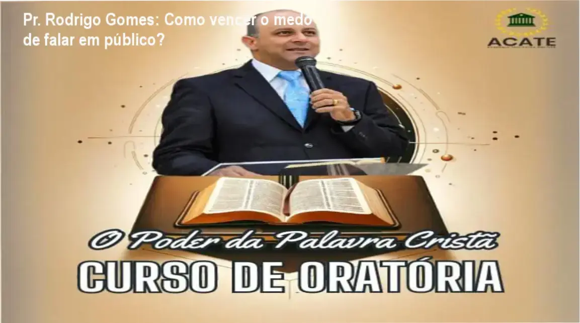 Pr. Rodrigo Gomes apresentando o Curso de Oratória O Poder da Palavra Cristã