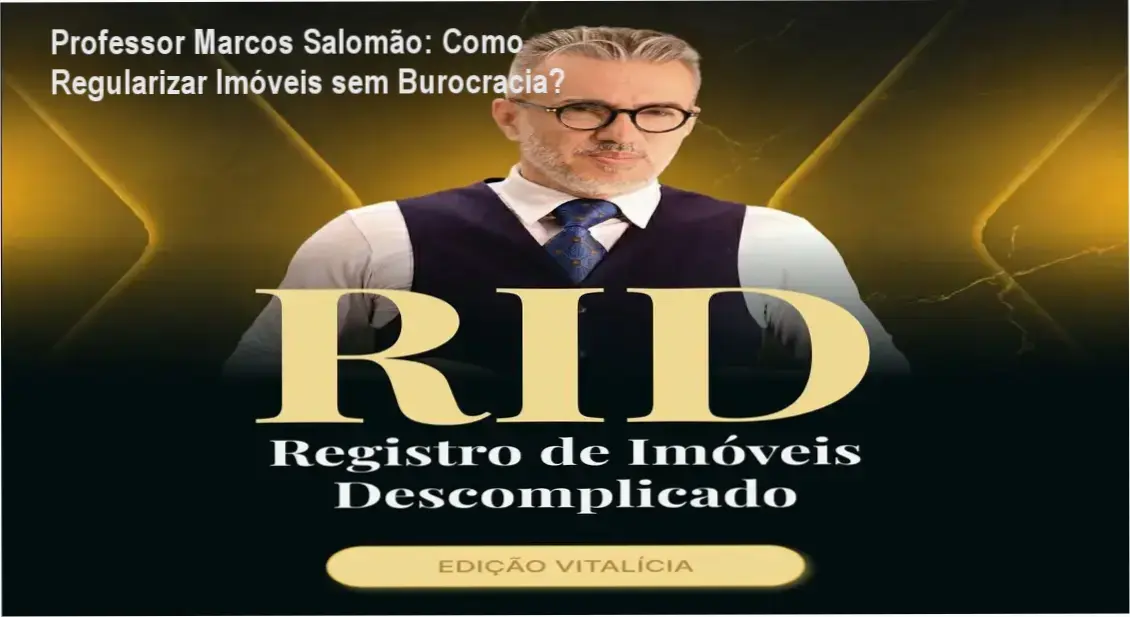 Professor Marcos Salomão apresentando o Curso Registro de Imóveis Descomplicado (RID) em tela.