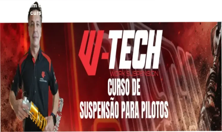 Tela do curso online Regulagem de Suspensão W-Tech mostrando módulo de ajuste de SAG