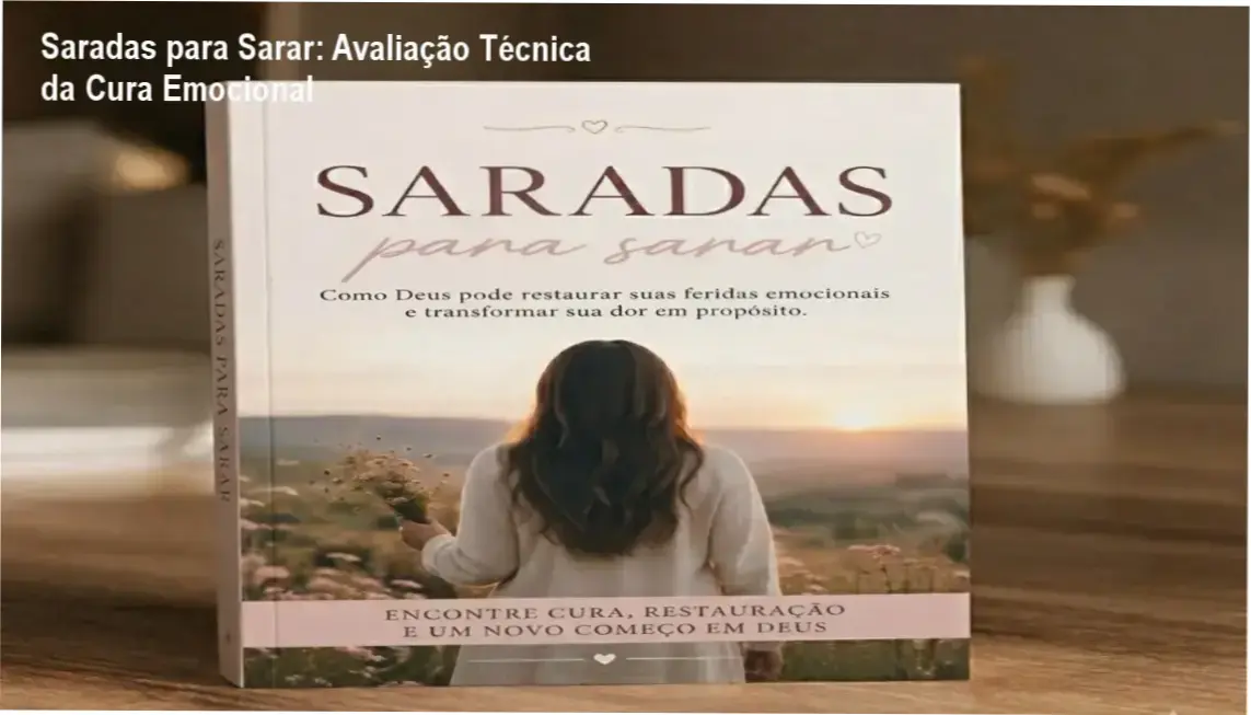 Capa do eBook Saradas para Sarar mostrando mulher lendo devocional e símbolos de restauração