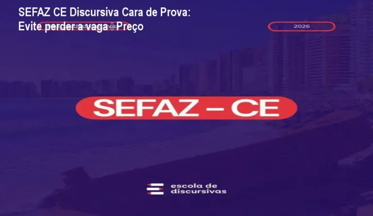 Aluna estudando o método FCC do curso SEFAZ CE Discursiva Cara de Prova, focado em respostas perfeitas para a banca