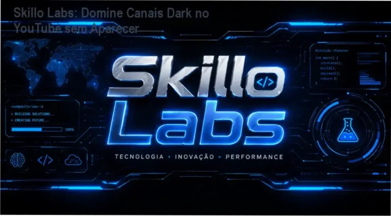 Tela do curso Skillo Labs mostrando estratégia de canais dark no YouTube