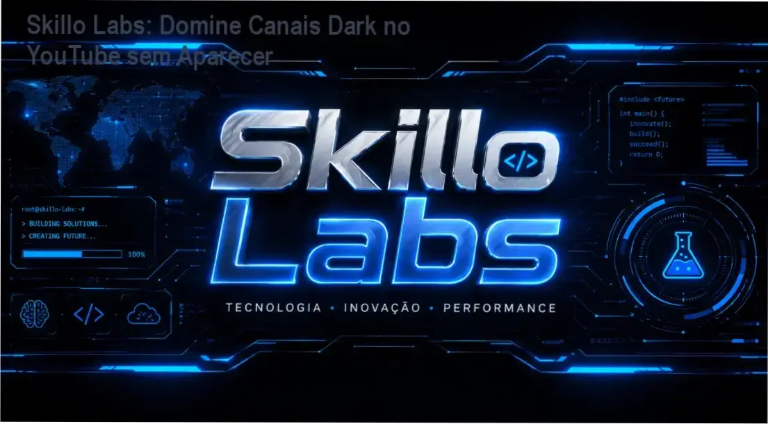 Tela do curso Skillo Labs mostrando estratégia de canais dark no YouTube