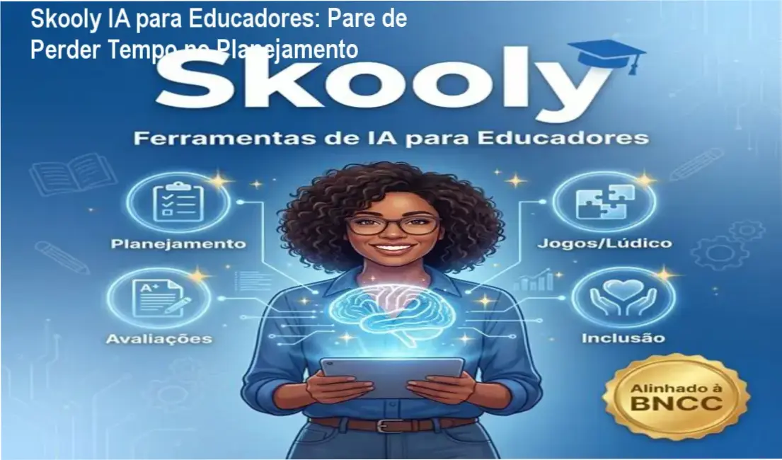 Tela da Skooly IA mostrando geração de plano de aula em segundos