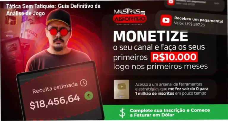 Imagem ilustrando a análise simplificada de tática de futebol do curso Tática Sem Tatiquês