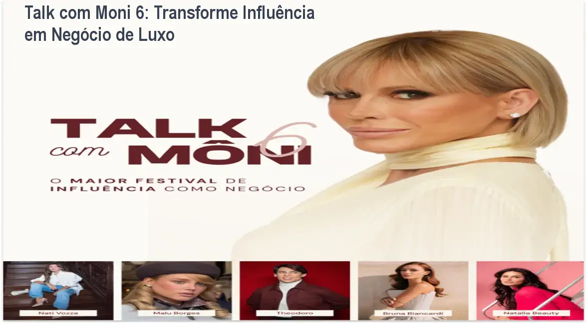 Imagem do evento Talk com Moni 6 em São Paulo, mostrando participantes em networking de luxo
