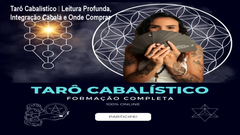 Tela do curso Tarô Cabalístico mostrando a Árvore da Vida integrada aos arcanos, demonstrando a profundidade da leitura espiritual