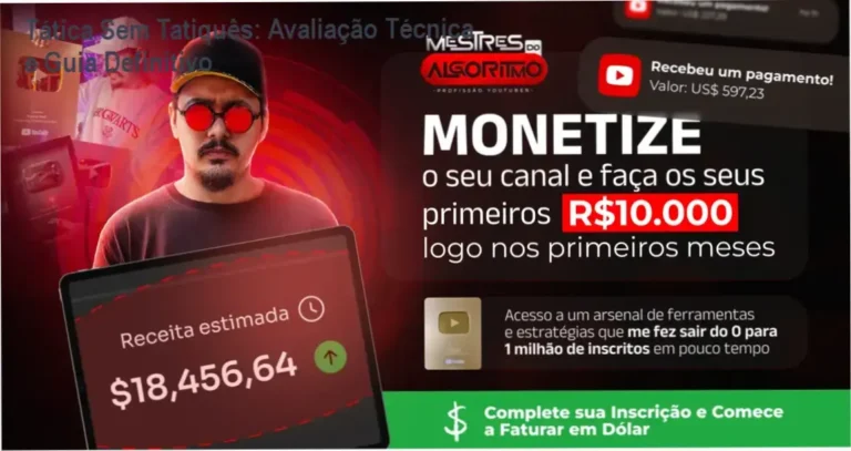 Capa do curso Tática Sem Tatiquês mostrando análise simplificada de tática de futebol para torcedores