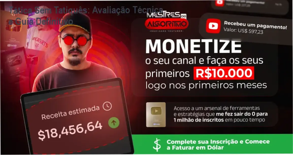 Capa do curso Tática Sem Tatiquês mostrando análise simplificada de tática de futebol para torcedores