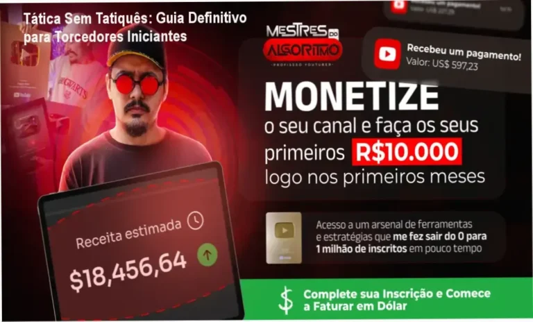 Capa do curso Tática Sem Tatiquês mostrando análise simples de posicionamento no futebol