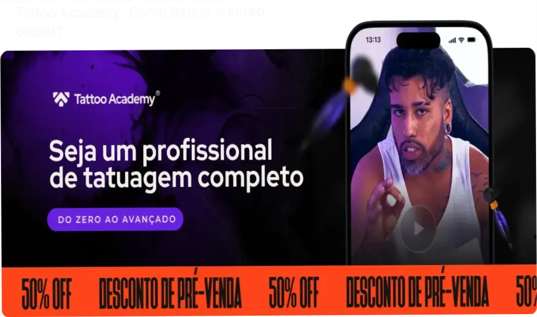 Imagem mostrando o download oficial do curso Tattoo Academy de Raphael Salles