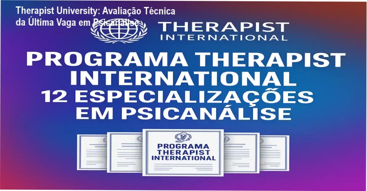 Therapist University mostrando a oferta da última vaga do programa de especialização em psicanálise