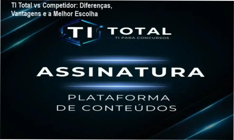 Comparativo visual entre TI Total e curso concorrente mostrando diferenciais técnicos e de custo