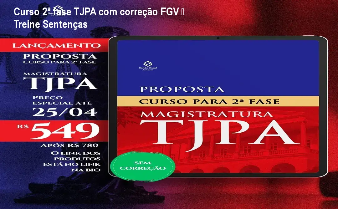 Curso 2ª fase TJPA com correção FGV – Treine Sentenças