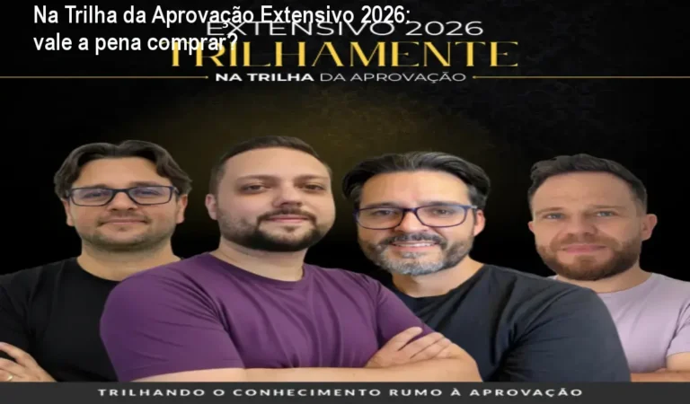 Imagem do curso Extensivo 2026 da Trilha da Aprovação com destaque para aulas ao vivo e corrigidos de redação