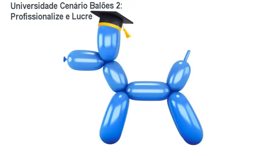 Imagem mostrando decoração profissional de balões ensinada na Universidade Cenário Balões 2