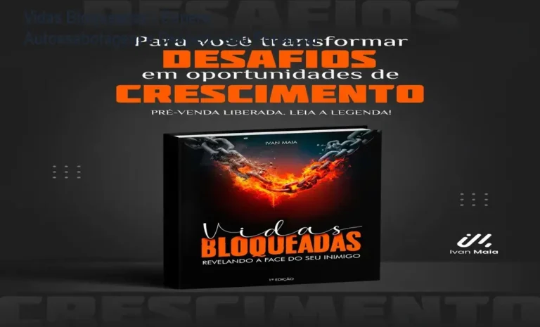 Capa do livro digital Vidas Bloqueadas mostrando método de 9 bloqueios para vencer a autossabotagem