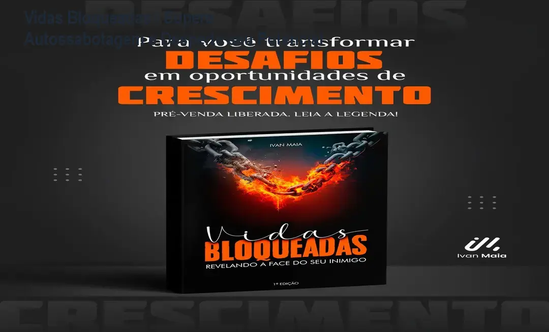 Capa do livro digital Vidas Bloqueadas mostrando método de 9 bloqueios para vencer a autossabotagem