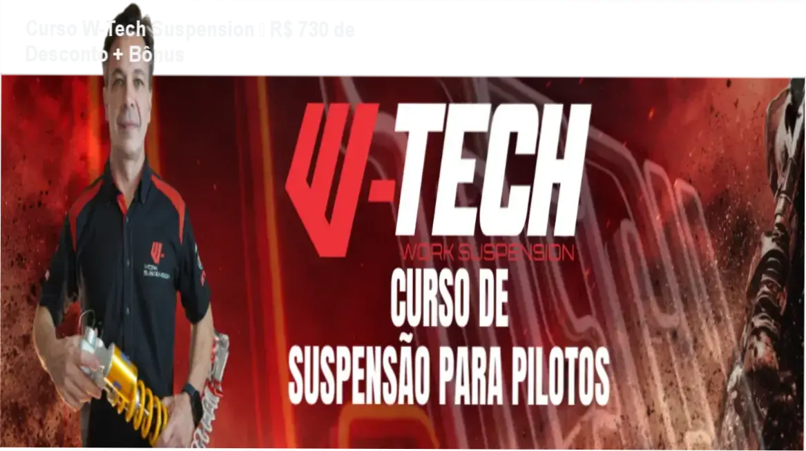 Curso W-Tech Suspension – oferta de desconto e bônus grátis por Alex Crepaldi