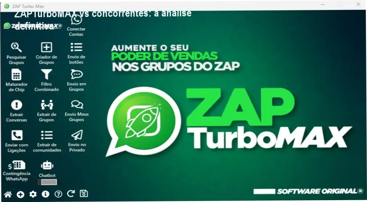 ZAPTurboMAX comparação com concorrentes e alternativas