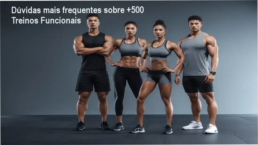 Guia detalhado da estrutura do +500 Treinos Funcionais com exemplos de exercícios e planilhas