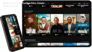Imagem ilustrando a Bíblia Comentada Rodrigo Silva com recursos de IA e análise histórica