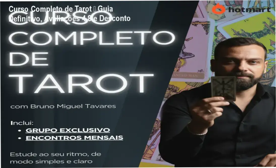 Capa do Curso Completo de Tarot A Trilha do Tarot com destaque para mentorias e certificado