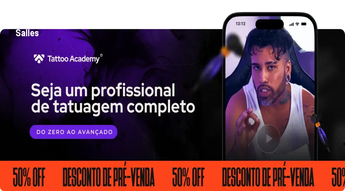 Tattoo Academy: Curso Completo de Tatuagem do Zero ao Avançado | Raphael Salles
