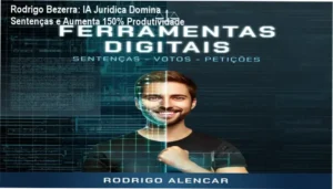 Rodrigo Bezerra demonstrando funcionamento do curso de IA aplicada à elaboração de sentenças jurídicas com interface prática