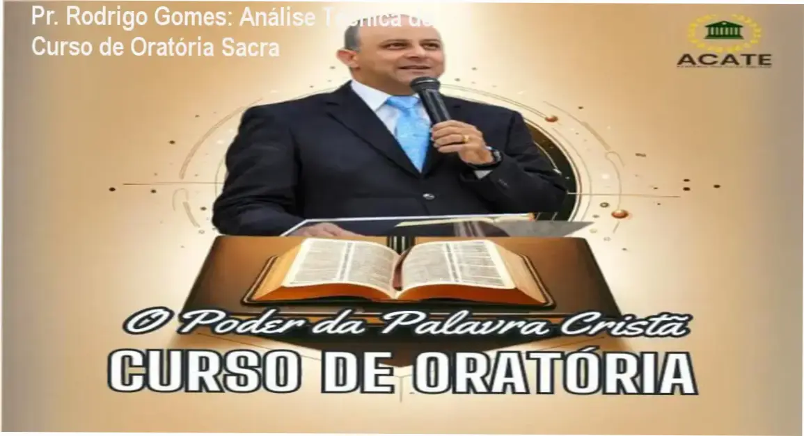Curso de Oratória sacra do Pr. Rodrigo Gomes com bastidores e funcionalidades técnicas