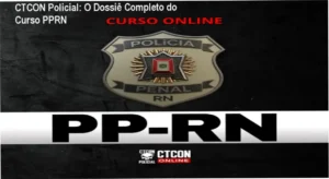 Interface do curso online da CTCON Policial para a Polícia Penal do RN mostrando plataforma de estudos e mentorias