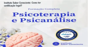 Imagem do Instituto Saber Consciente apresentando a formação completa em Psicoterapia e Psicanálise