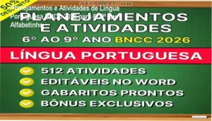 Língua Portuguesa Alfabetinho BNCC 2026: Planejamentos e atividades editáveis para professores