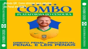 Livro interativo do Método QR mostrando QR Code e vídeo explicativo de questão de Direito Penal