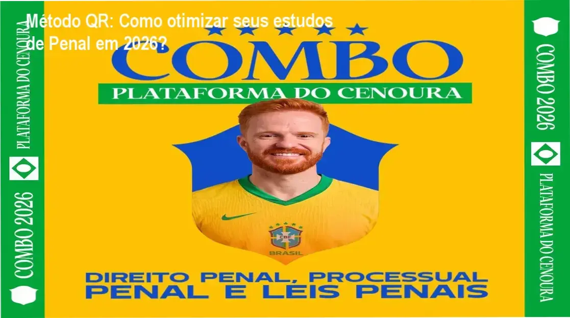 Livro interativo do Método QR mostrando QR Code e vídeo explicativo de questão de Direito Penal