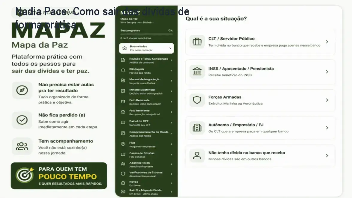 Nadia Pace apresentando sua mentoria de renegociação de dívidas com apoio de IA