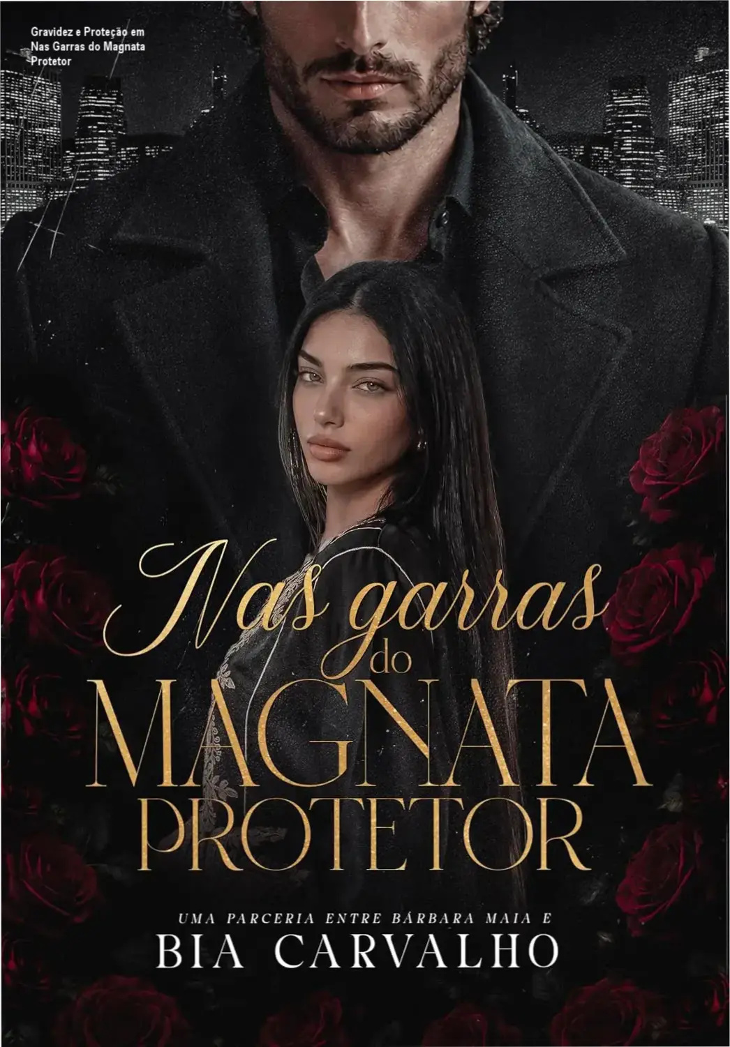 Portada do livro Nas Garras do Magnata Protetor destacando os personagens principais