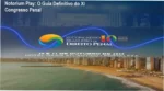 Visão interna do XI Congresso Brasileiro de Direito Penal da Notorium Play com palestrantes e interface de curso