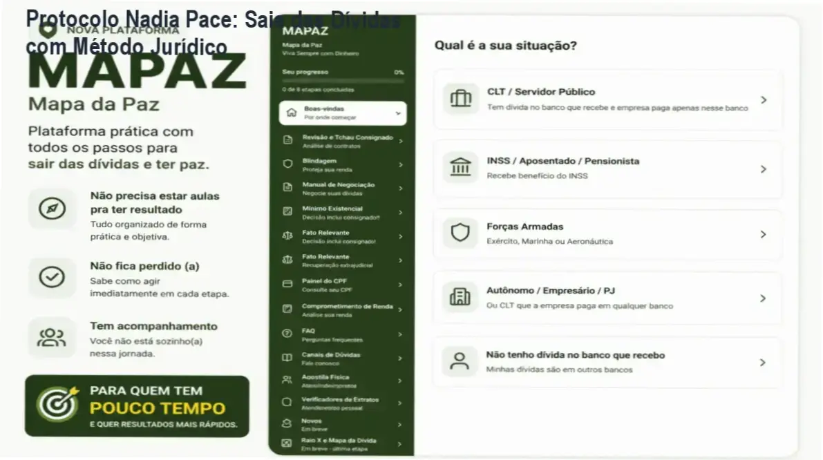 A mentoria Protocolo Nadia Pace ensina estratégias jurídicas para sair de dívidas com suporte exclusivo.