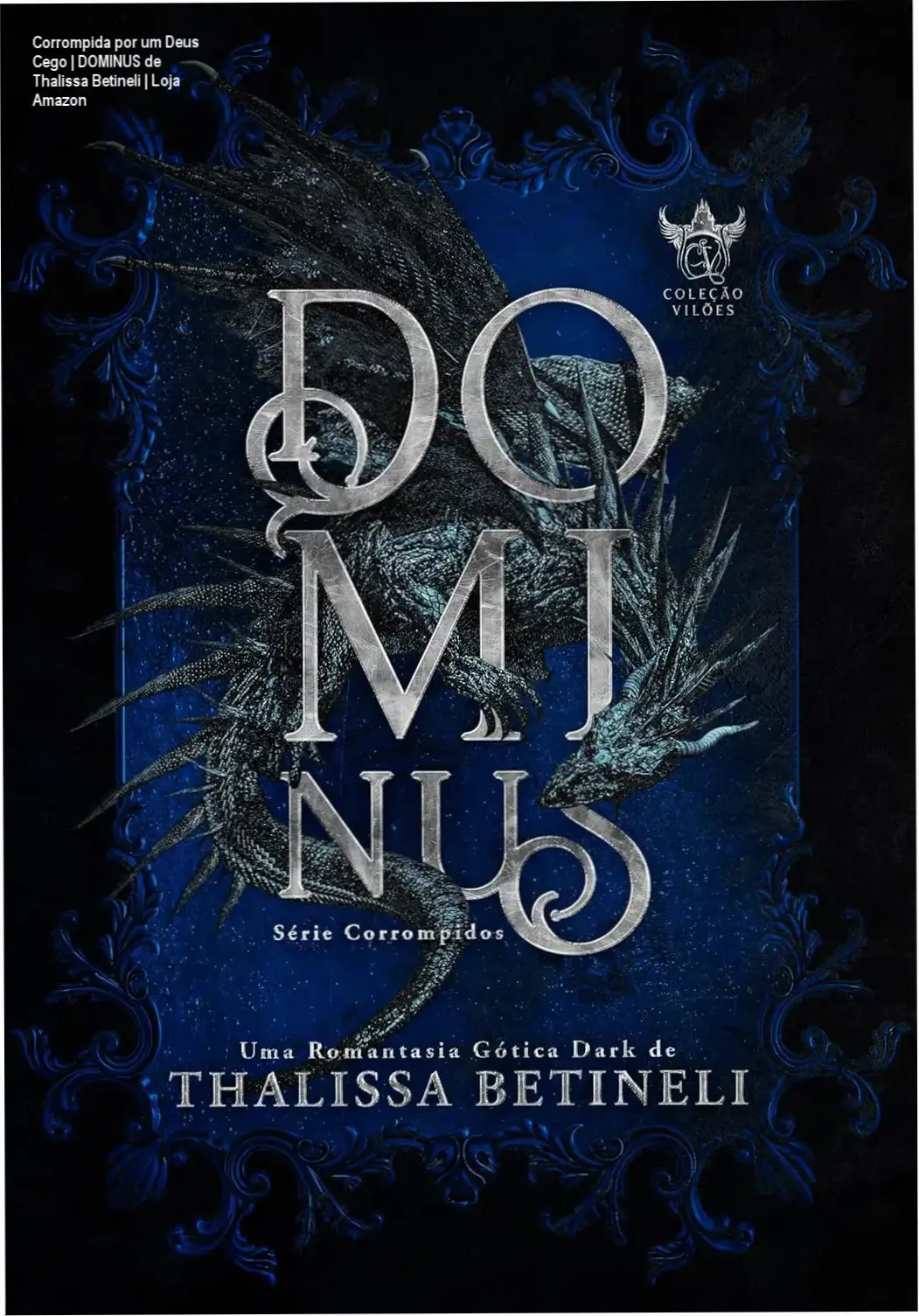 Capa temática de Dominus, destacando elementos de guerra, dragões e a química de amor proibido entre os personagens principais
