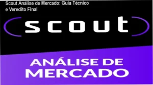 Imagem ilustrando o curso Scout de Análise de Mercado no Futebol, mostrando módulos online e certificação.