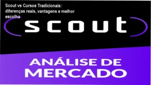 Comparativo visual entre o curso Scout - Análise de Mercado e opções tradicionais de formação em futebol