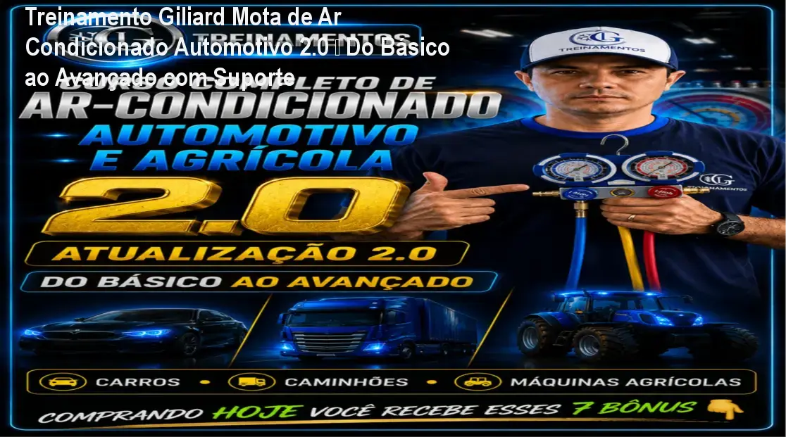 Treinamento Giliard Mota de Ar Condicionado Automotivo 2.0 – Do Básico ao Avançado com Suporte