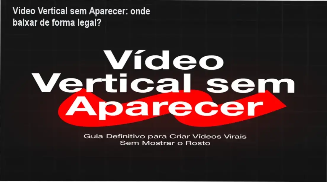 Capa do ebook Video Vertical sem Aparecer mostrando método faceless