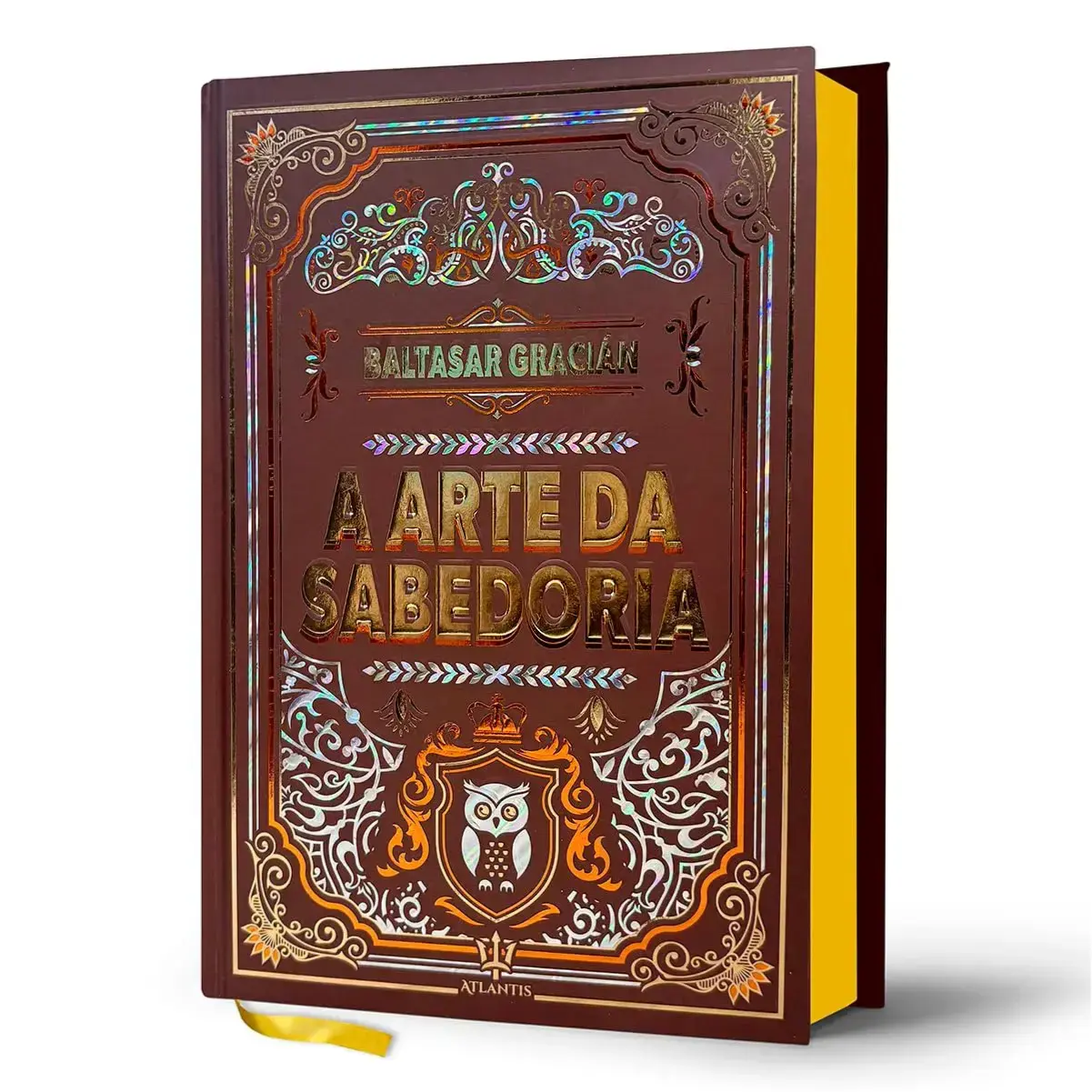 Edição de luxo em capa dura do livro A Arte da Sabedoria de Baltasar Gracián com acabamento premium