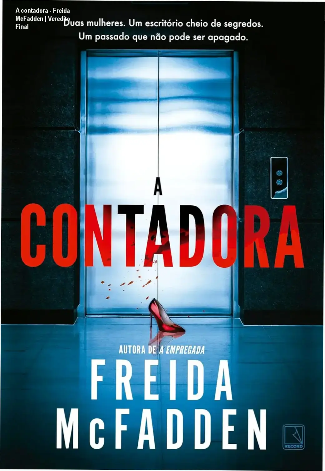Capa do livro A Contadora de Freida McFadden em dispositivo digital