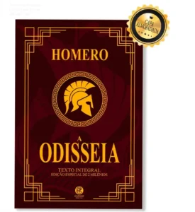 Capa da edição de luxo almofadada do livro A Odisseia de Homero