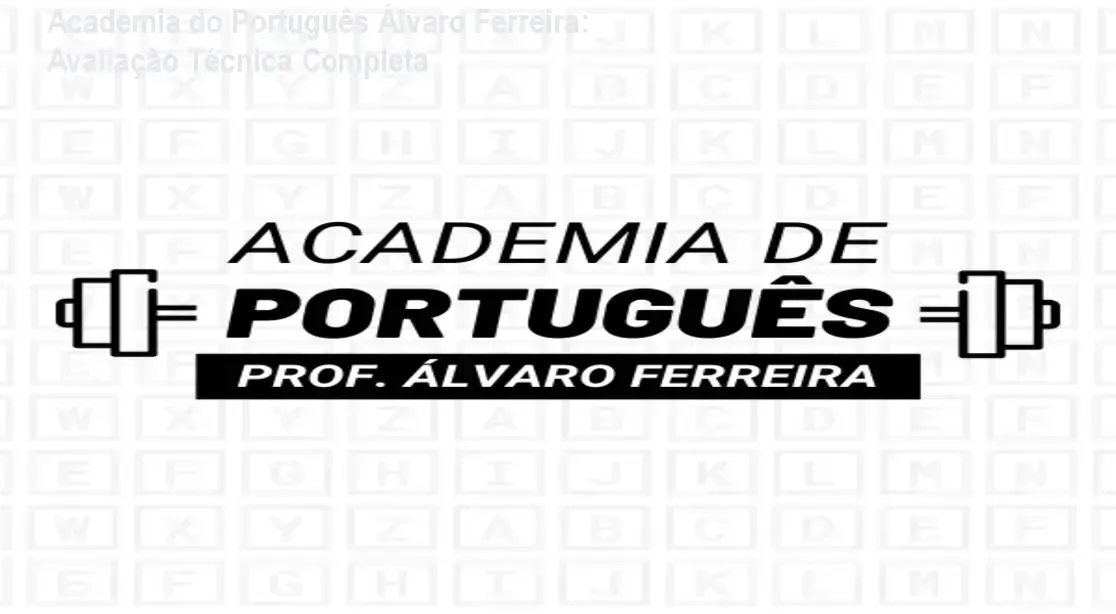 Capa do review técnico do curso Academia do Português do professor Álvaro Ferreira para concursos públicos.