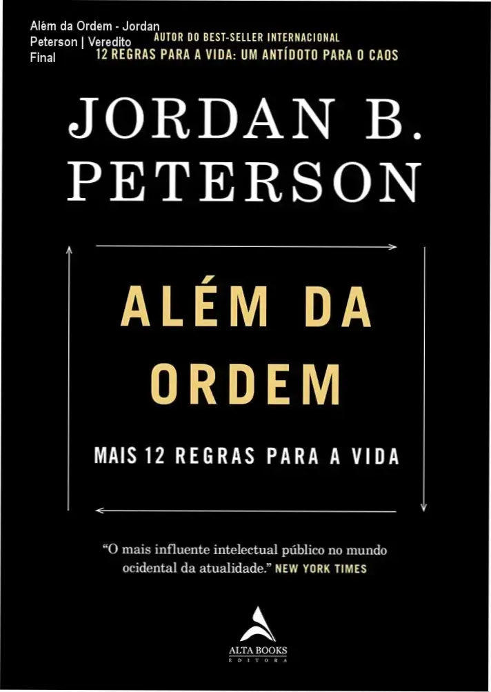 Capa do livro Além da Ordem de Jordan B. Peterson sobre o equilíbrio entre ordem e caos